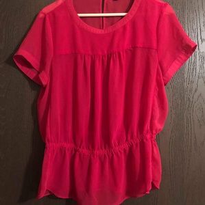 Sheer, pink dressy shirt